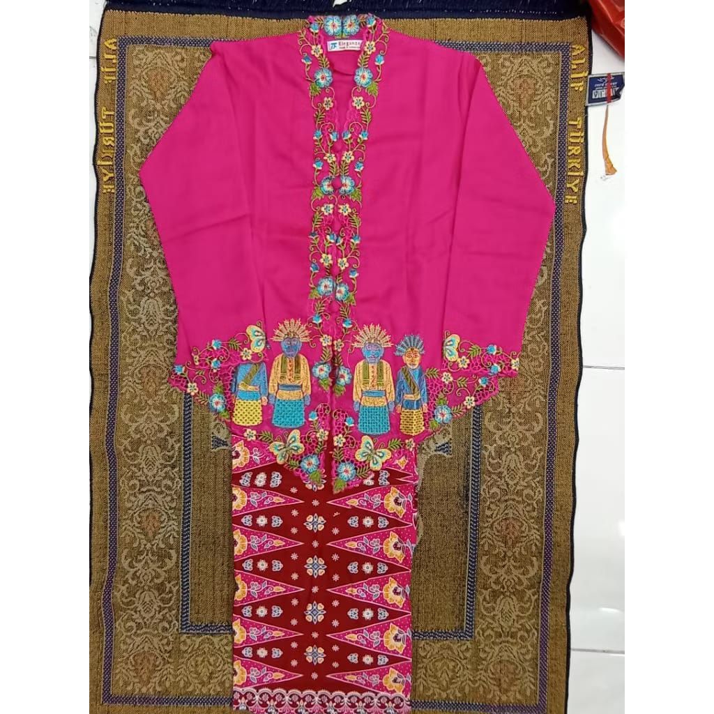 Setelan Kebaya Encim Betawi Motif Ondel-Ondel // Kebaya Ondel Anak // Kebaya Anak Tradisional // Keb