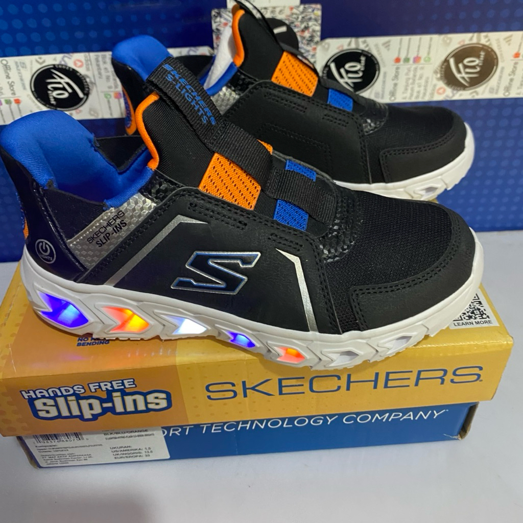 size 32 33 Sepatu Skechers Original Kids Girl Boy S Lights Slip Ins Anak