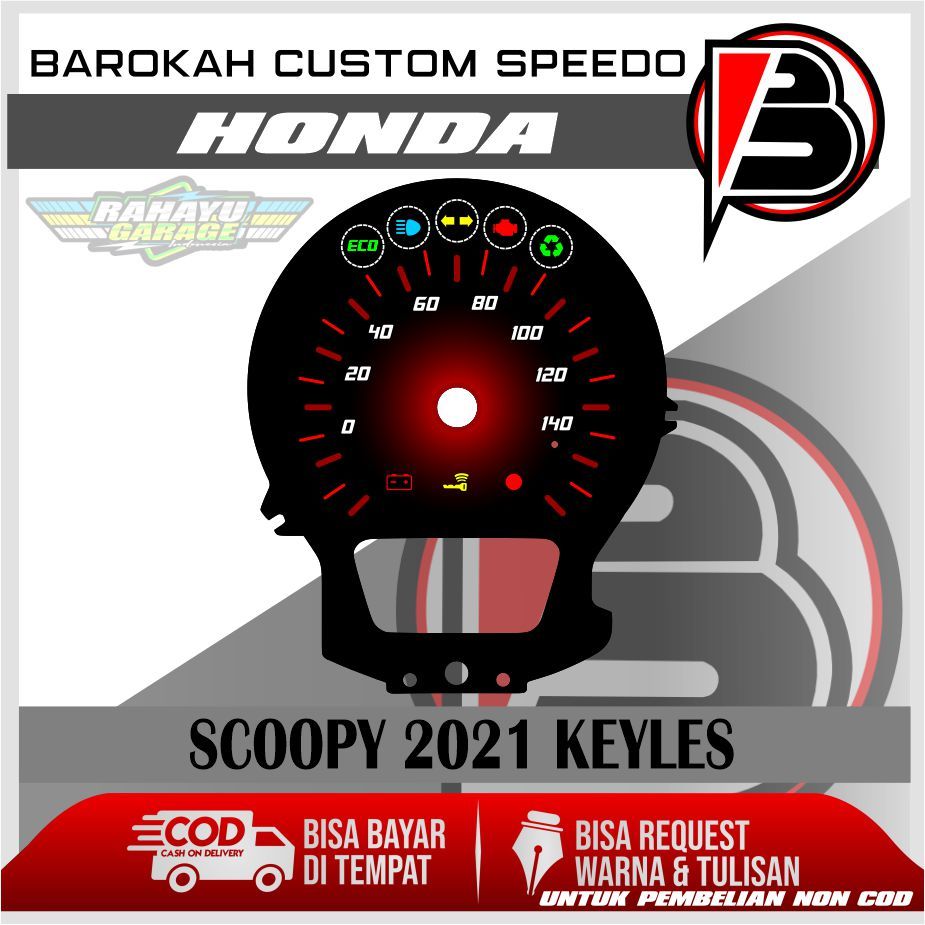 PAPAN SPEEDOMETER CUSTOM HONDA SCOOPY 2021-2023 KEYLEES
