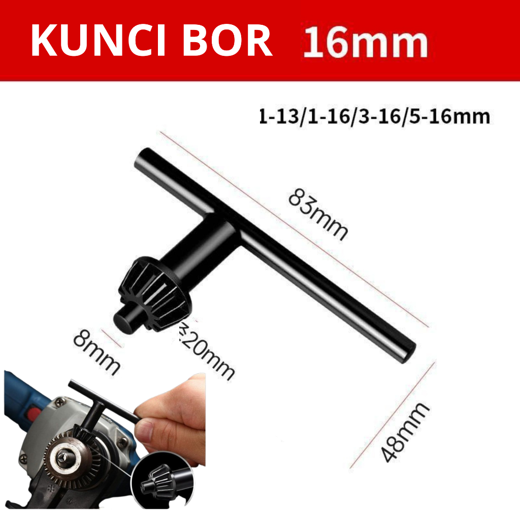 Kunci Kepala Bor Listrik 16MM Universal