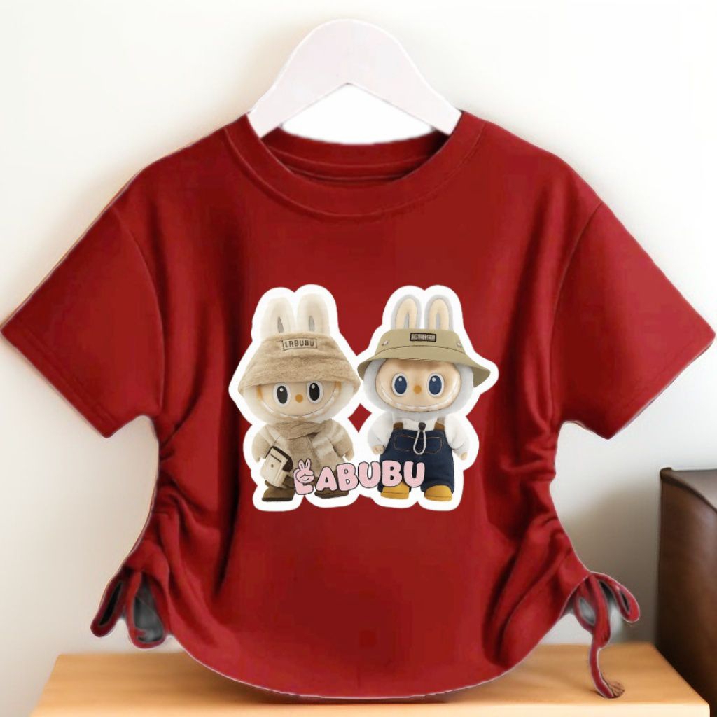 Kaos Anak Perempuan CropTop Baju Serut Usia 1-7 Tahun