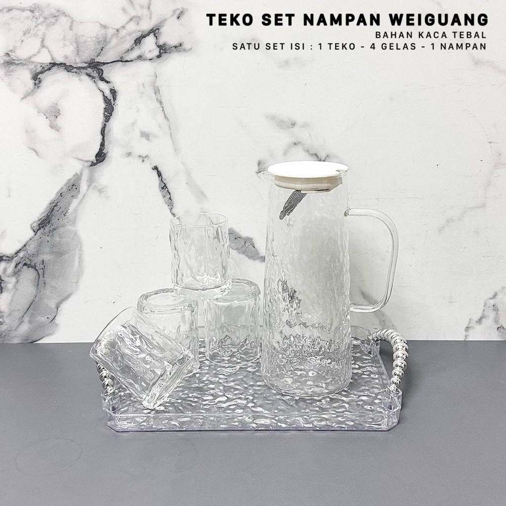 TEKO SET NAMPAN KACA WEIGUANG