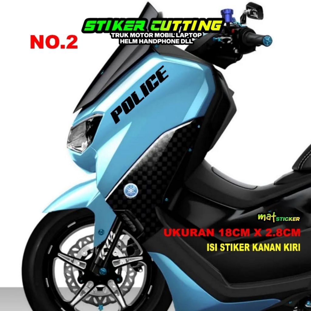 STIKER TAMENG DEPAN NMAX LOGO POLICE STICKER CUTTING TRANSPARAN