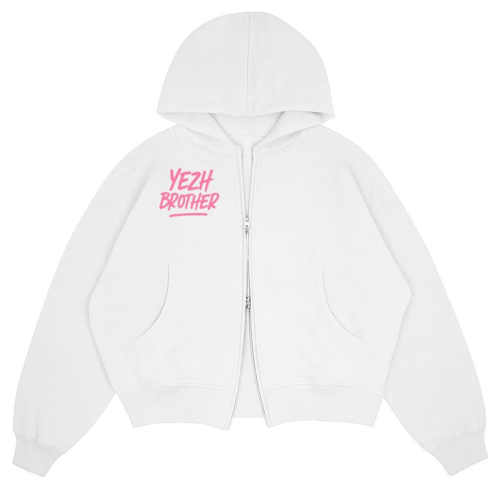 Mure Hoodie Doubel Zipper Boxy YEZH BROTHER Pria Wanita Cotton Flace 280GSM Putih, Royal, Blue, Hita