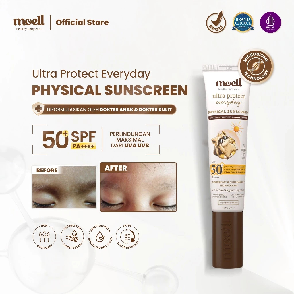Moell Sunscreen Bayi & Anak SPF 50+ 30gr / Sunscreen Anak