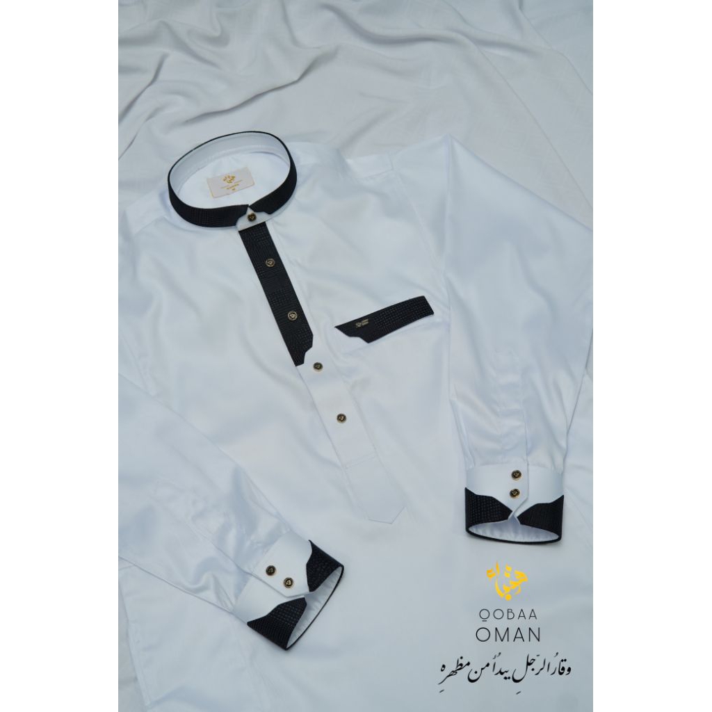 [Jubah Temboro] Jubah Qobaa Putih Poliester Premium Lengan Manset