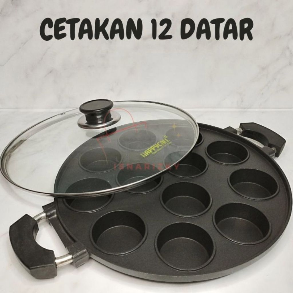 Cetakan Kue HC 12 Lubang Datar Anti Lengket Happy Call tebal