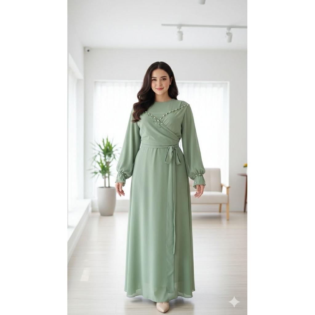 Gamis Size XL Jumbo Sifon Ceruty Babydoll Ld 120