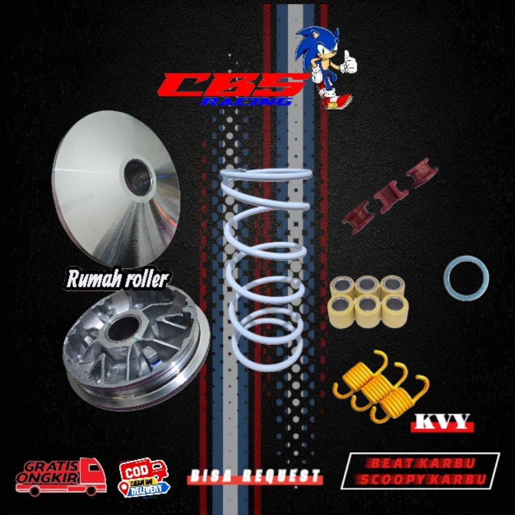 PAKET UPGRADE CVT KIRIAN CBS RACING HONDA BEAT KARBU SCOOPY KARBU