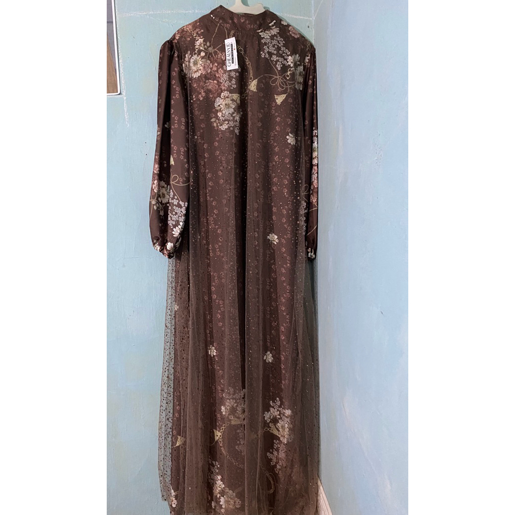 Dress satin mahogany