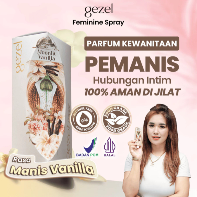 Gezel Feminine Spray - Parfum Khusus Miss V - Aman dijilat - Aroma Vanila BPOM