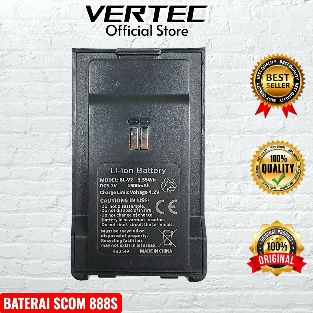 Baterai HT SCOM 888S Pro Li-ion BL-V2 1500mAh Compatible BAOFENG BF-C5 BFC5