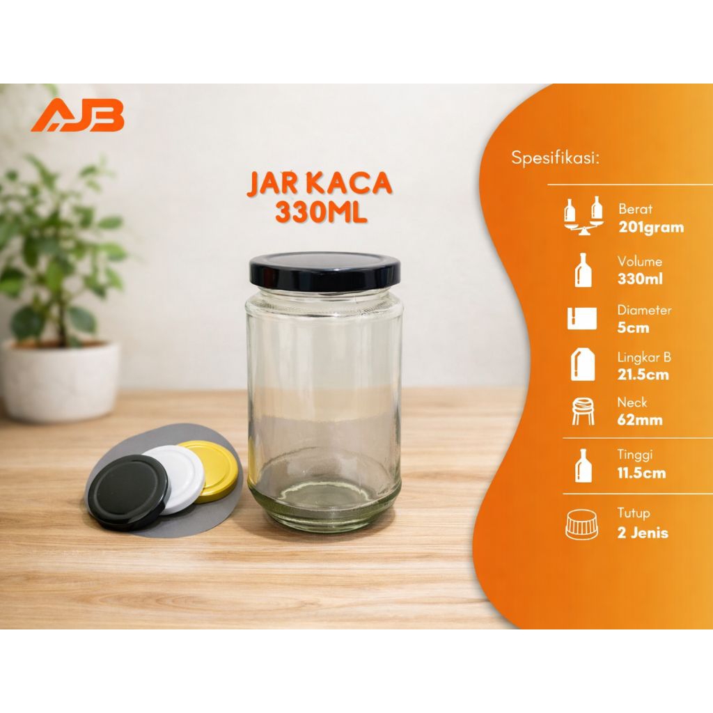 Toples jar kaca 330 ml