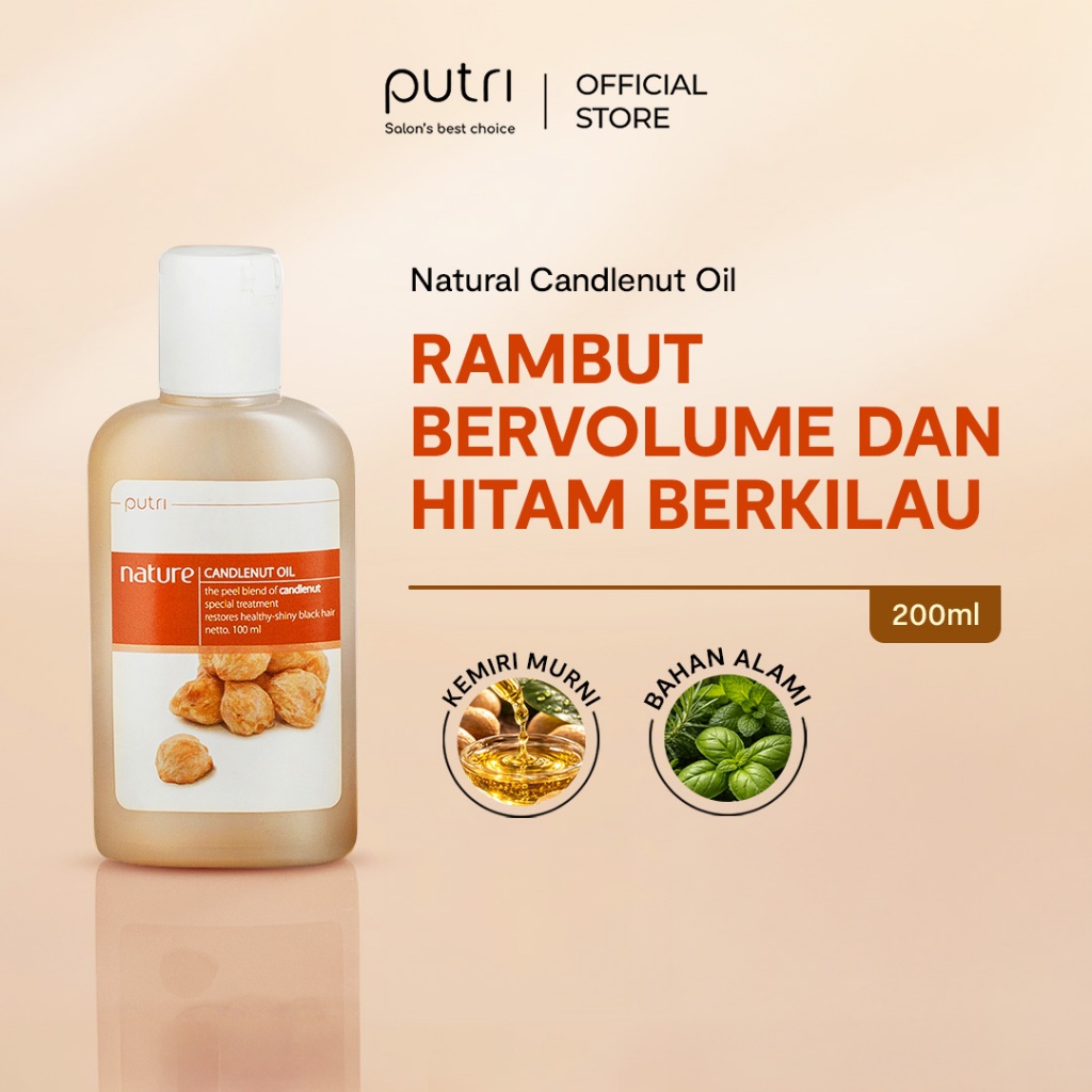 Putri Nature Candlenut Oil 100ml – Minyak Kemiri untuk Menutrisi & Menguatkan Rambut | Perawatan Ram