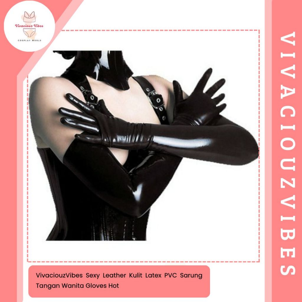 Kozuvibes Sexy Leather Kulit Latex PVC Sarung Tangan Wanita Gloves Hot