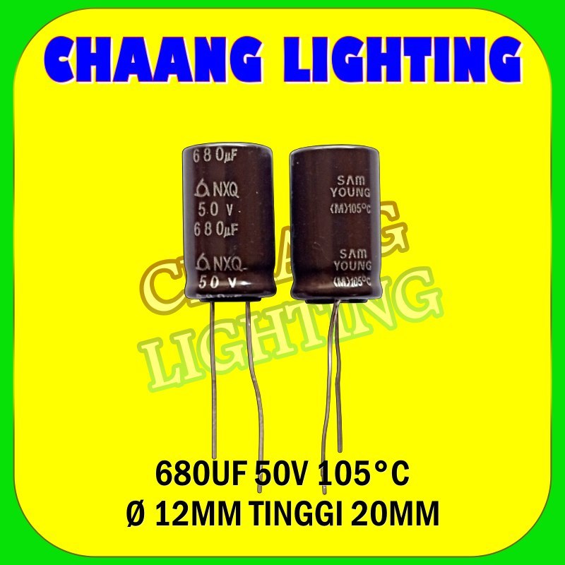 680UF 50V 105°C CAPASITOR ELCO 680UF 50VOLT KAPASITOR ELKO 680UF 50V SAM YOUNG