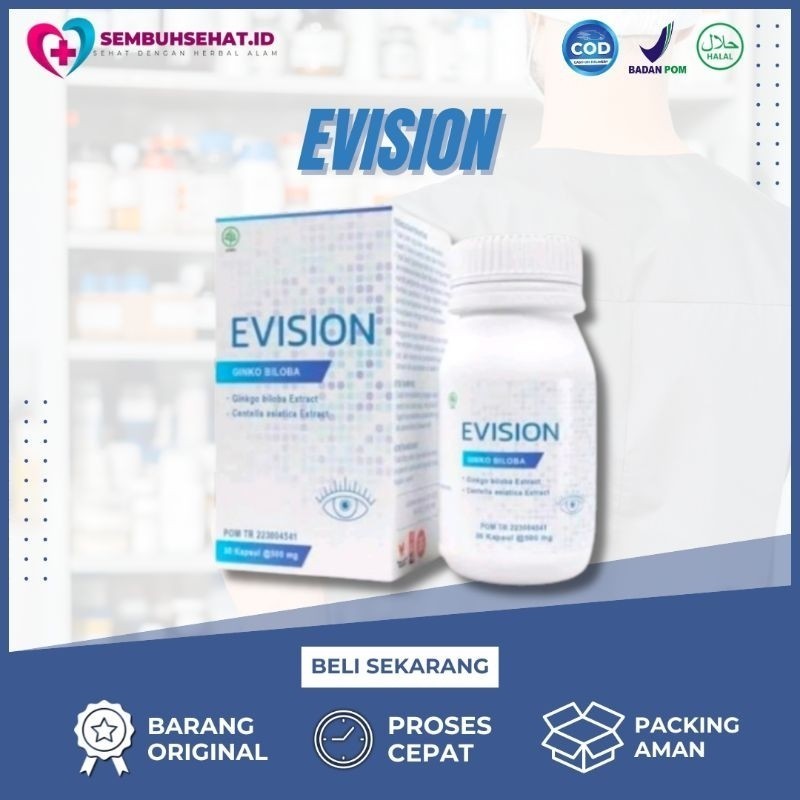 EVISION VITAMIN MATA ASLI ORIGINAL OFFICIAL STORE KAPSUL MATA RABUN KATARAK MINUS SILINDER HERBAL