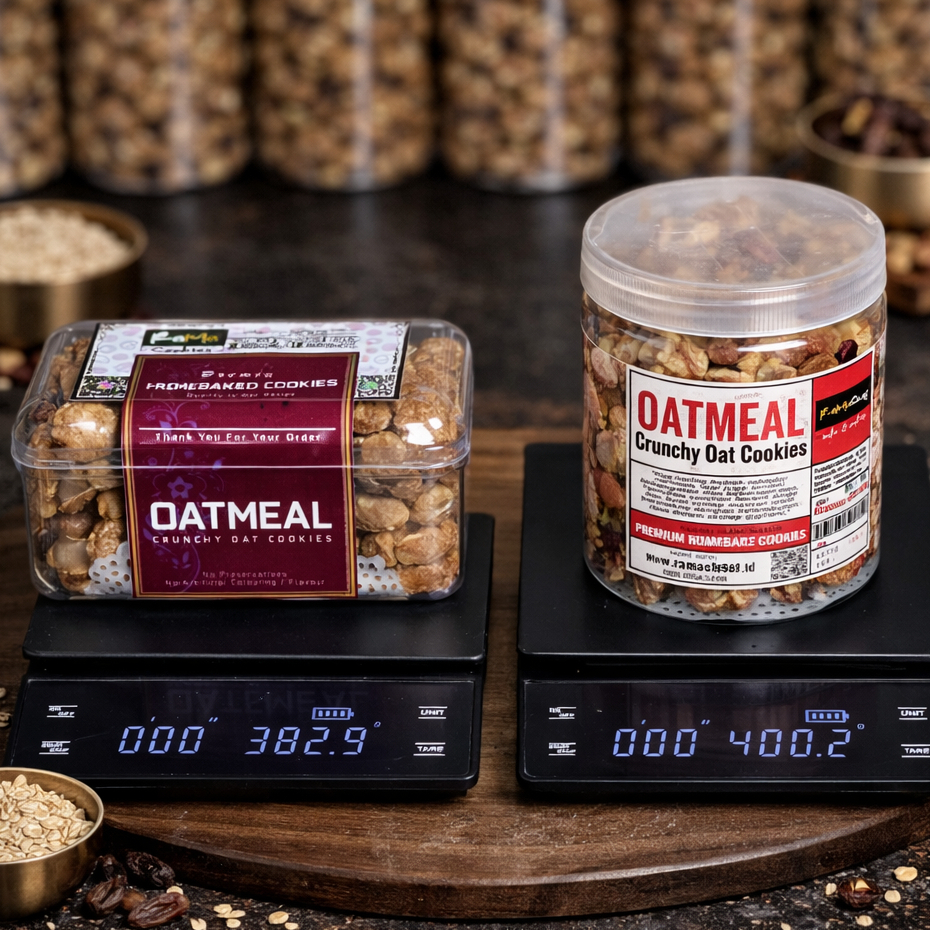 OATMEAL Cookies Choco Chips Crunchy Premium Spesial Butter | Kue Kering Lebaran Kemasan Hardtop 350gr dan Jar 750ml by RaMaChef
