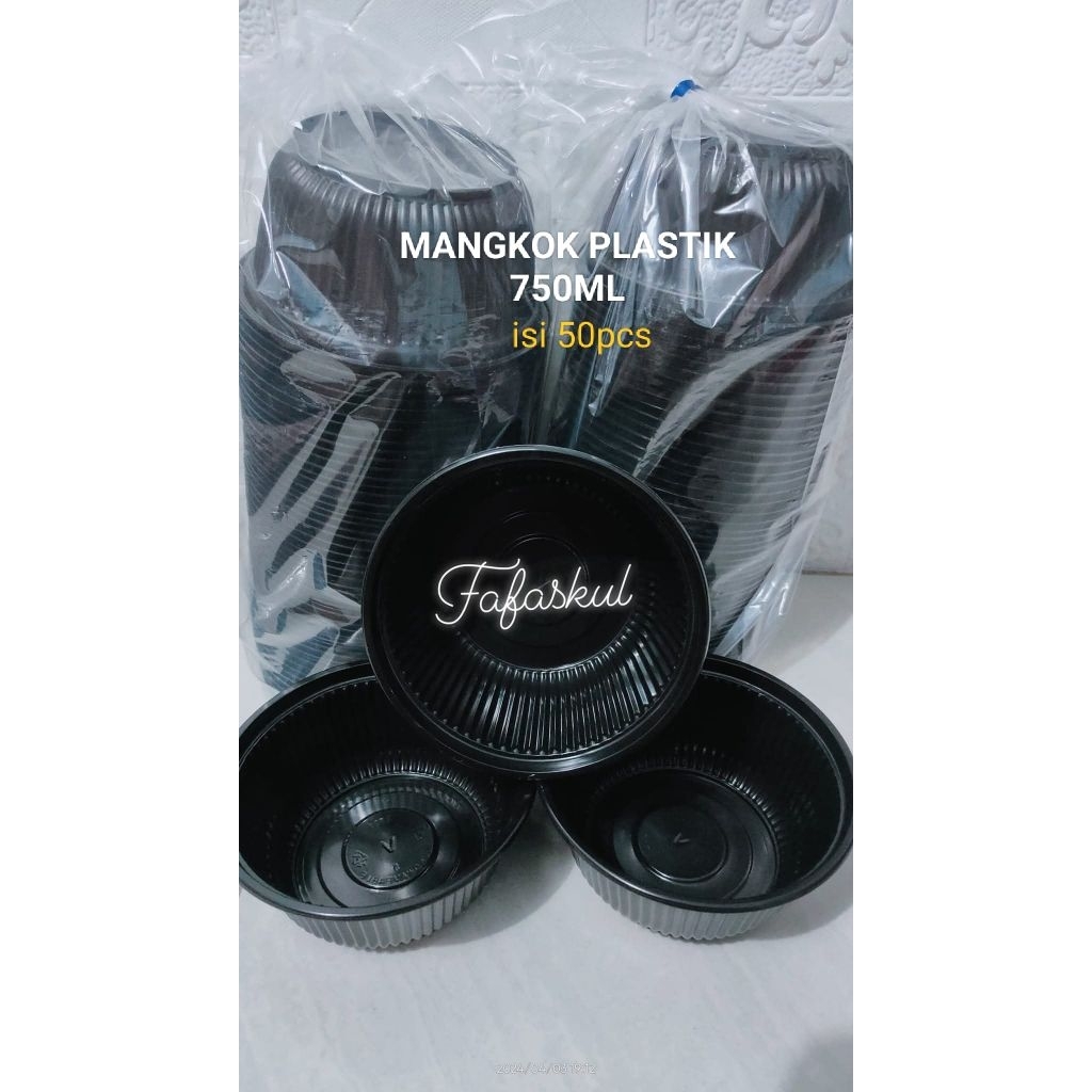 (KHUSUS BATAM )Mangkok plastik 750ml Tanpa tutup, mangkok bakso/soto