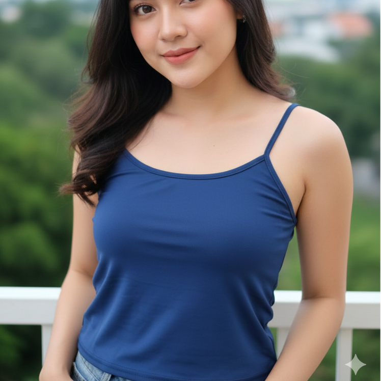 Tanktop Crop Singlet Polos Bra Kemben Dalaman Wanita Tali Spaghetti Big Size Elastis Korean Style