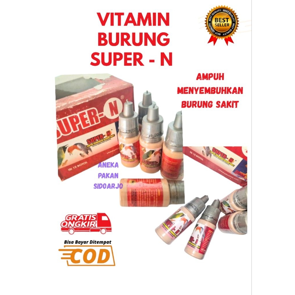 Vitamin burung SUPER-N ORI SUPER KICAU - VITAMIN BURUNG SEMBUHKAN BURUNG SAKIT