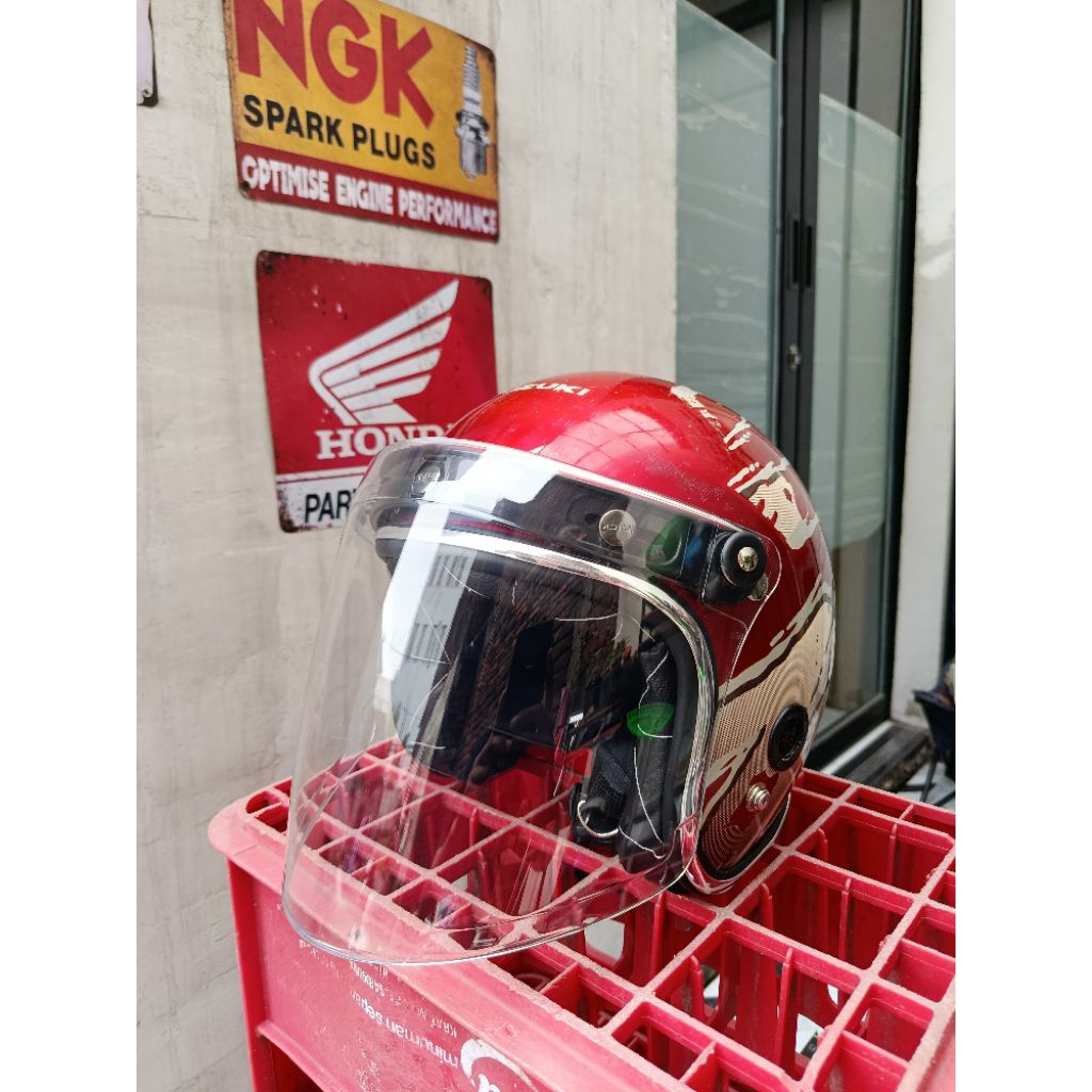 •Helm Suzuki TS Jadul Vintage•