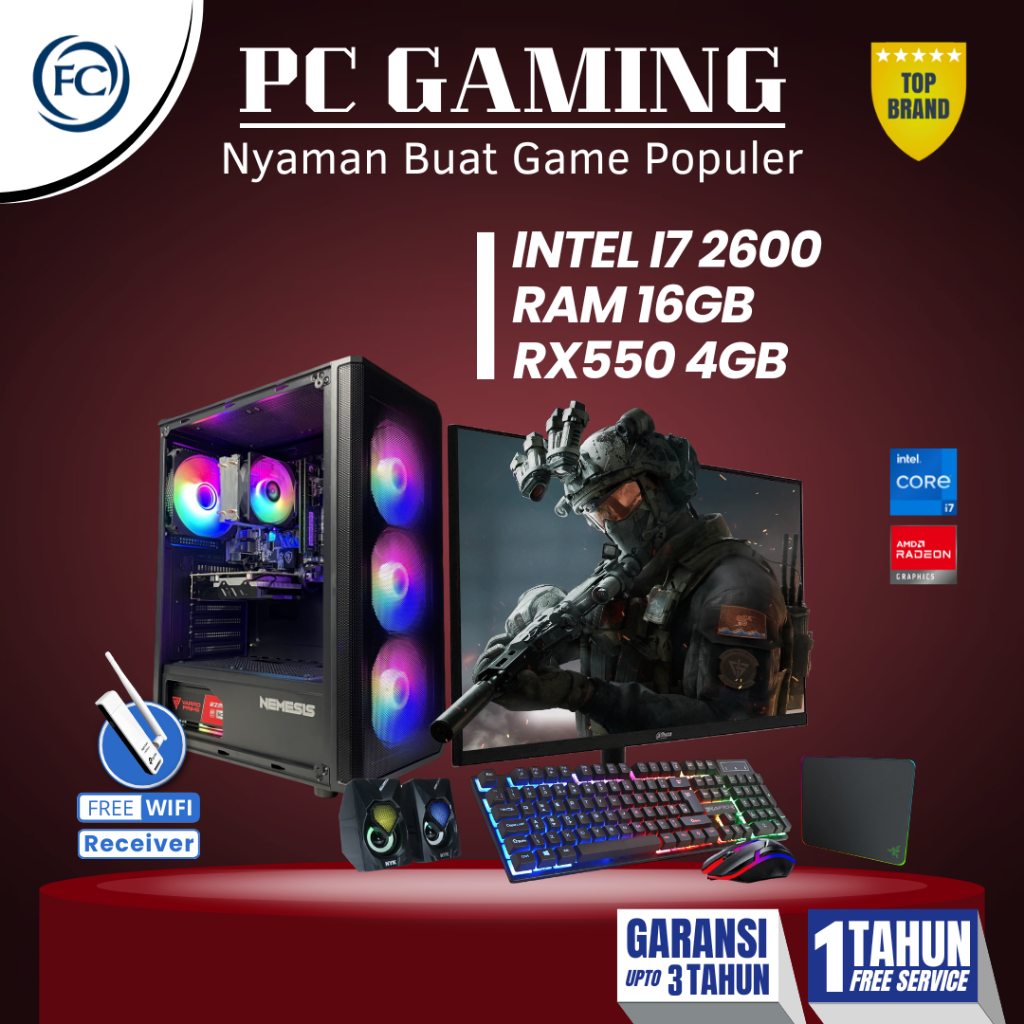 PC GAMING CORE I7 RAM 16 GB SSD COMPLETE SIAP GAMING BERAT
