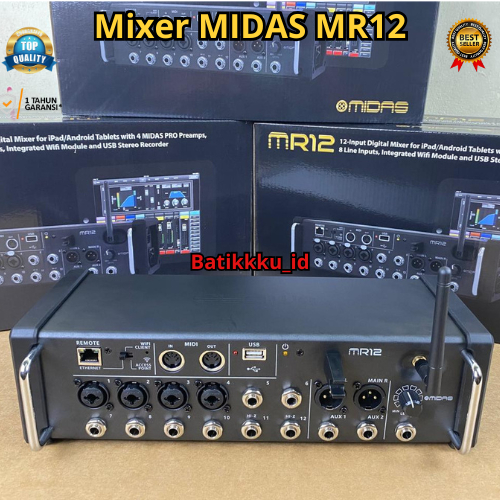 Mixer Digital MIDAS MR 12 MR12 12CH Rack Controlled Mixer IPAD ANDROID PC TABLET