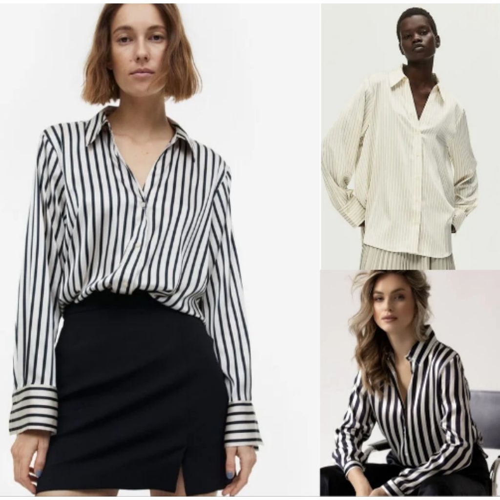 Kemeja Satin Silk Wanita HNM