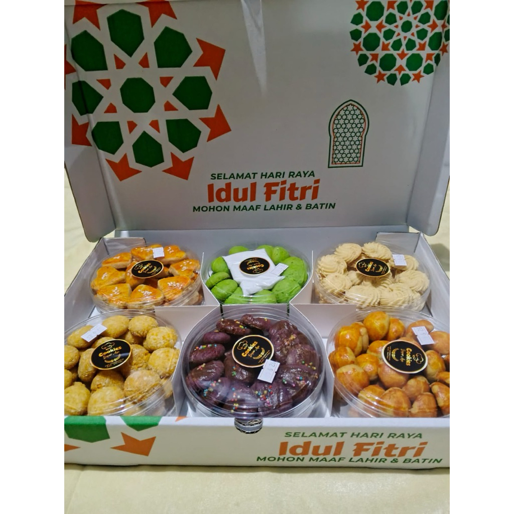 Kue kering paket lebaran isi 6 kemasan box