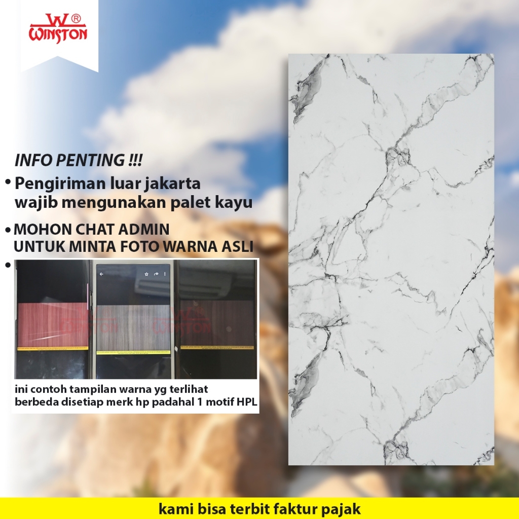 HPL Marmer NO TACO NO AICA Granite Colours Winston Warna Keramik / Ceramic / Granit Terlaris Interio