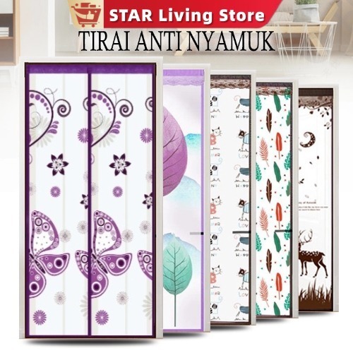 Tirai Magnet plastik PVC 90x210cm/ 100x210cm Tirai Pintu kamar Bukti nyamuk Tirai Magnet Elegan baha