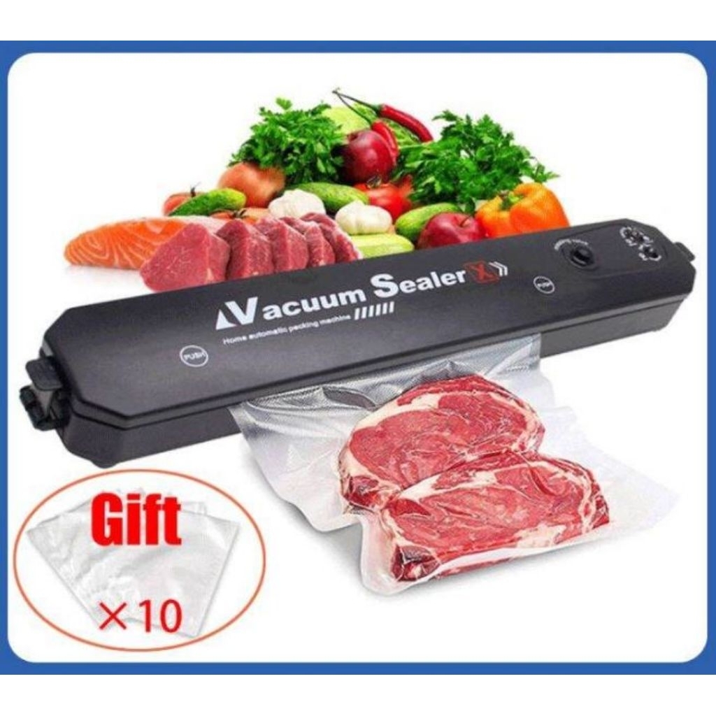 Mesin vacum sealer makanan vacum makanan (bonus plastik 10 pcs)
