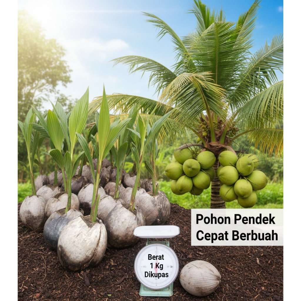 ASLI 100% Bibit Buah Kelapa Pendek F1 Hibrida