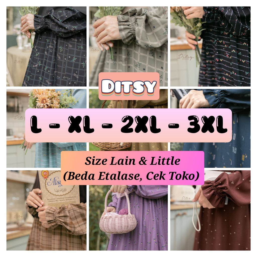 Ditsy Maret Ditsy Terbaru Vinette Forest Mint Moranna Peach Nectar Little Ditsy Nightgown