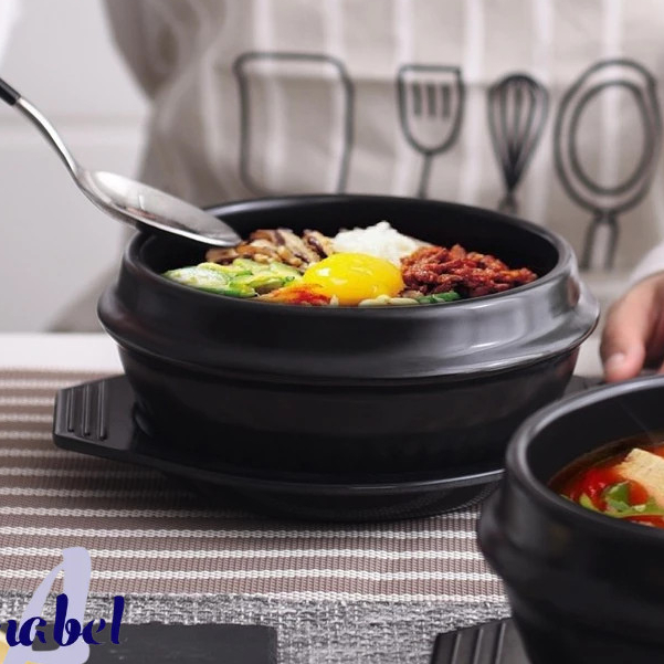 Mangkok Korean Hotpot Keramik Tanah Liat Mangkok Sup Dolsot Bibimbap Alas Ttukbaegi