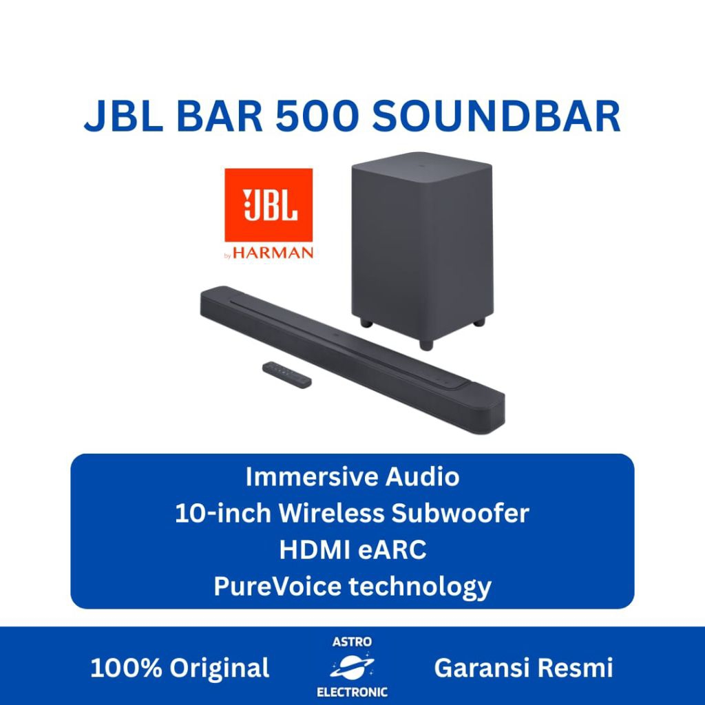 JBL BAR 500 DOLBY ATMOS 5.1 CHANNEL SOUNDBAR