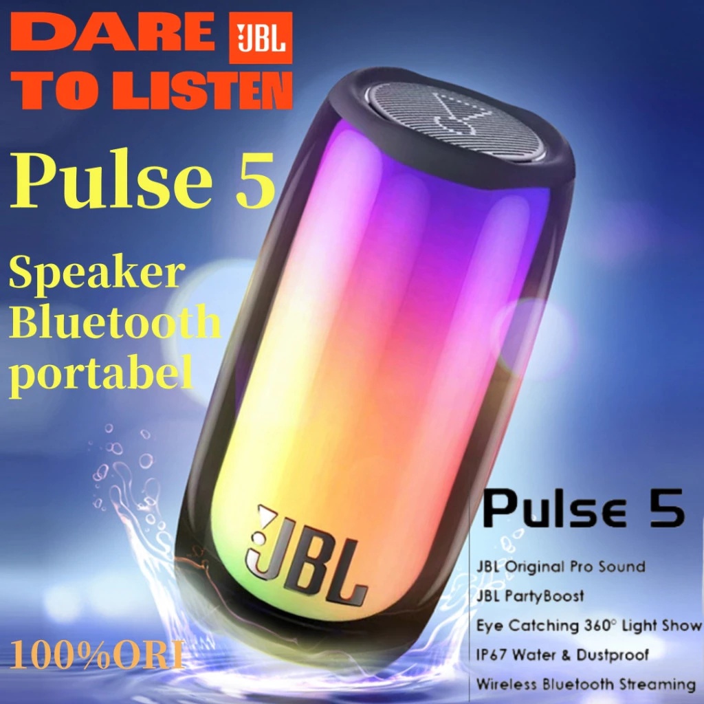 JBL Pulse 5 Bluetooth Speaker USB C Charging IP67 Dustproof Waterproof Multi-Color LED Coaxial 2-Way