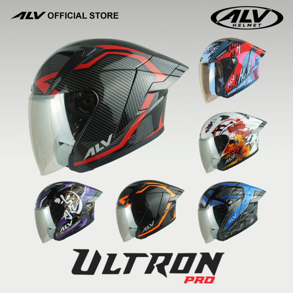ALV Ultron Pro Motif - Helm Half Face