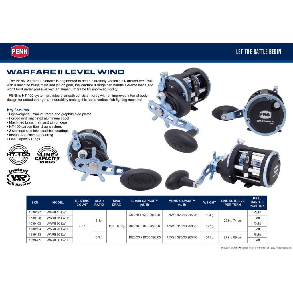 Reel PENN OH Warfare 15/20 GEN I & GEN II Hanlde Kiri