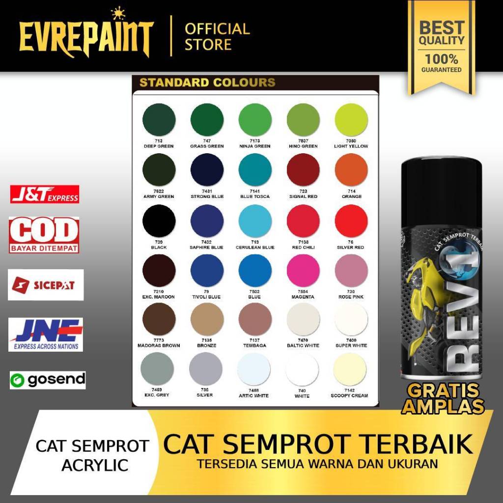 Pilok Revo Cat Semprot Acrylic Premium Clear Epoksi Black 150 CC Putih Hitam Epoxy Scoopy Akrilik