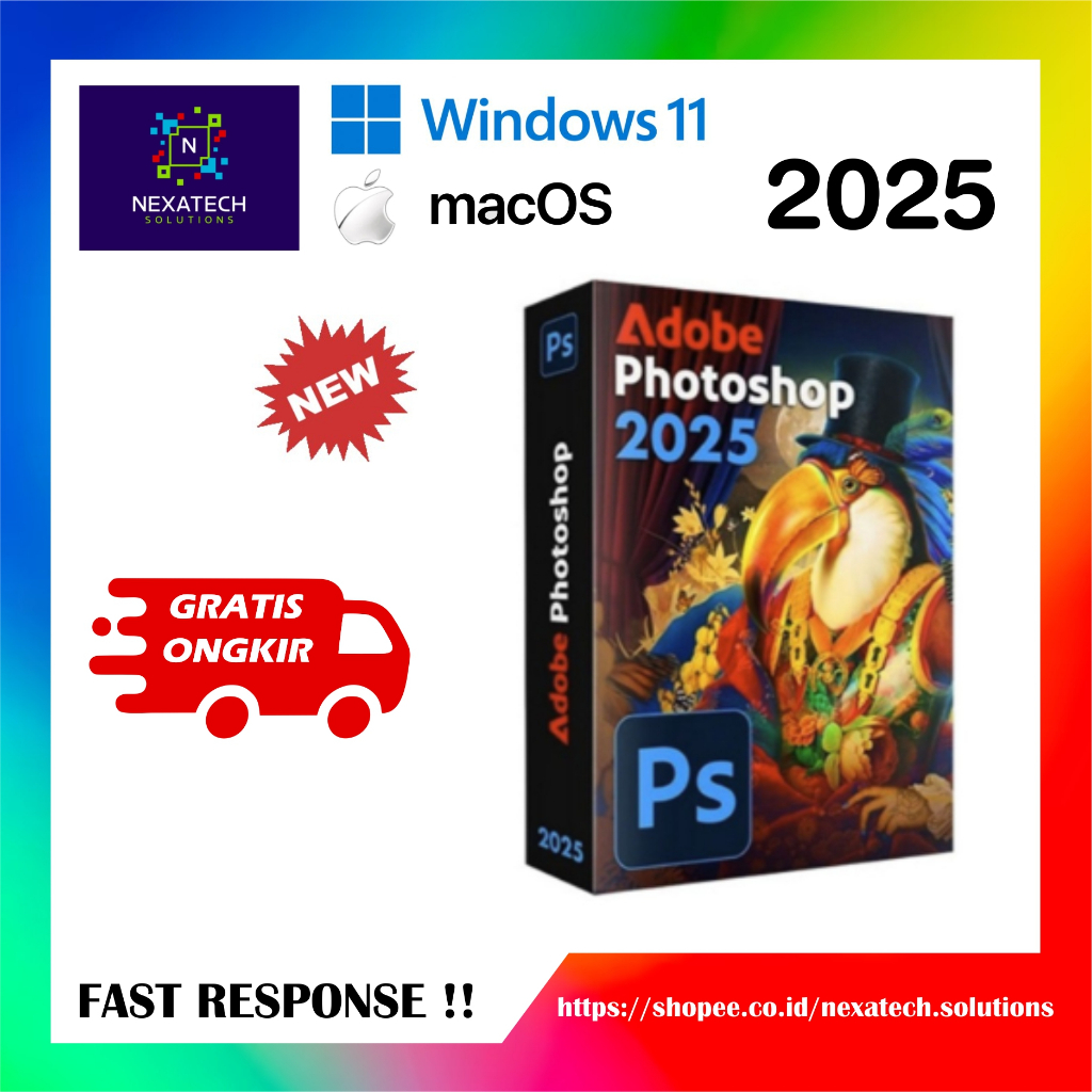 Adobe Photoshop 2025 Full Version Original – Software Edit Foto & Desain Grafis Terbaru Support Wind