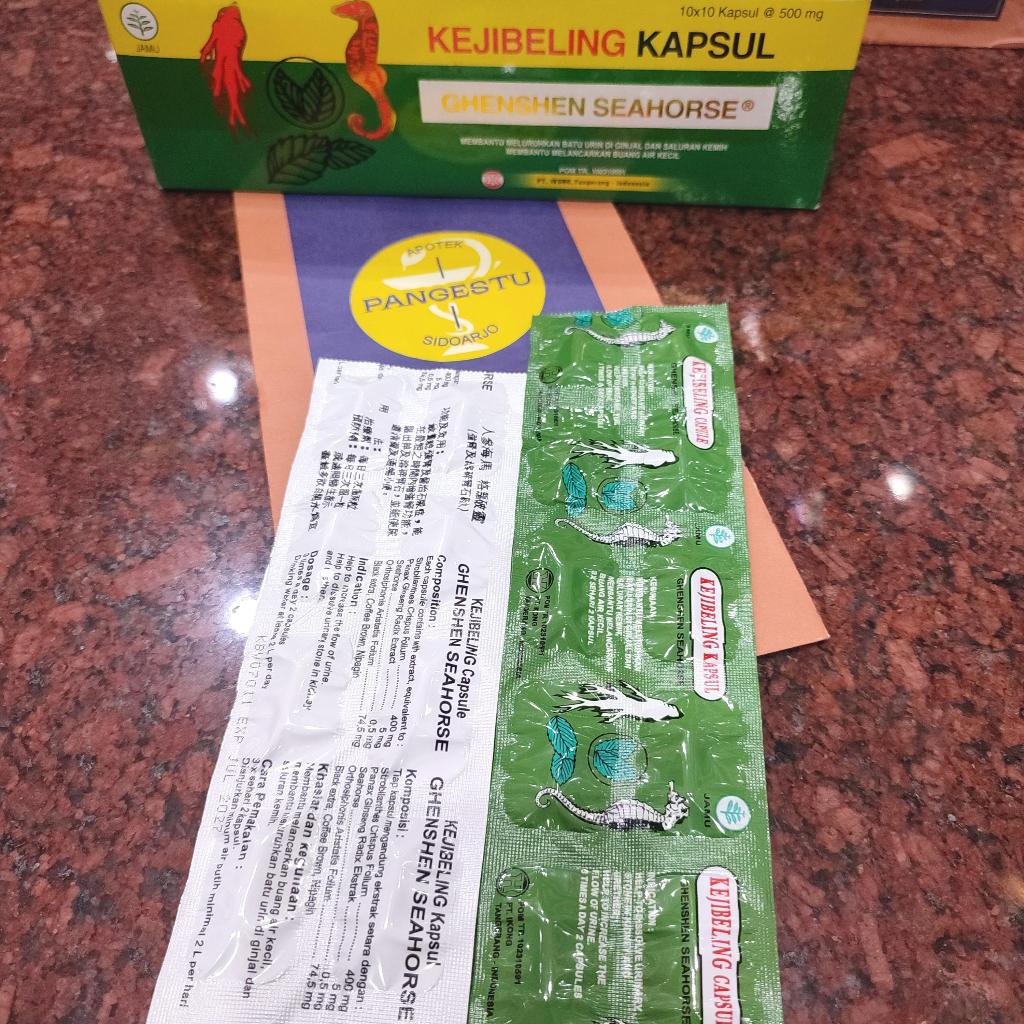 GhenShen Sea Horse Kejibeling 1 Strip 10 Kapsul / Herbal Batu Urin Ginjal / Keji Beling Kuda Laut Se