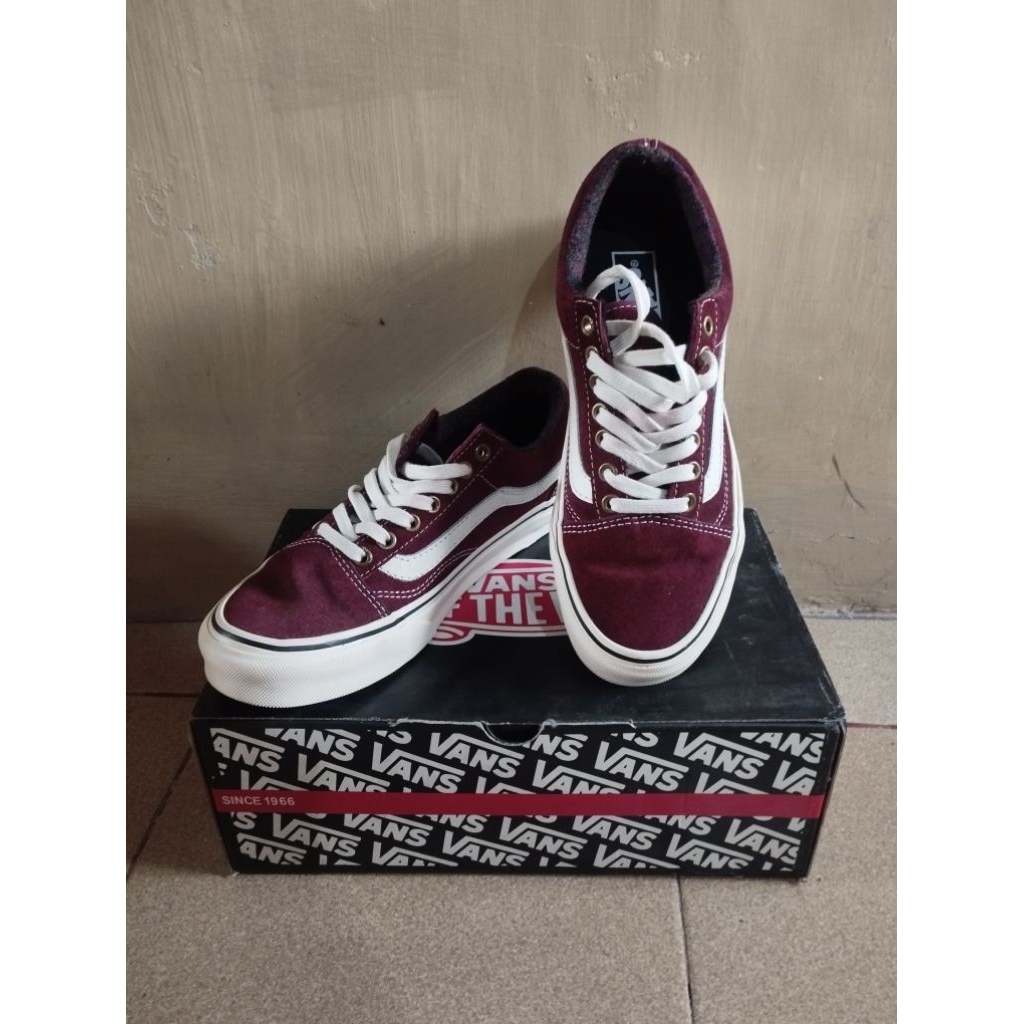 sepatu Vans Old Skool Maroon Burgundy  - PL