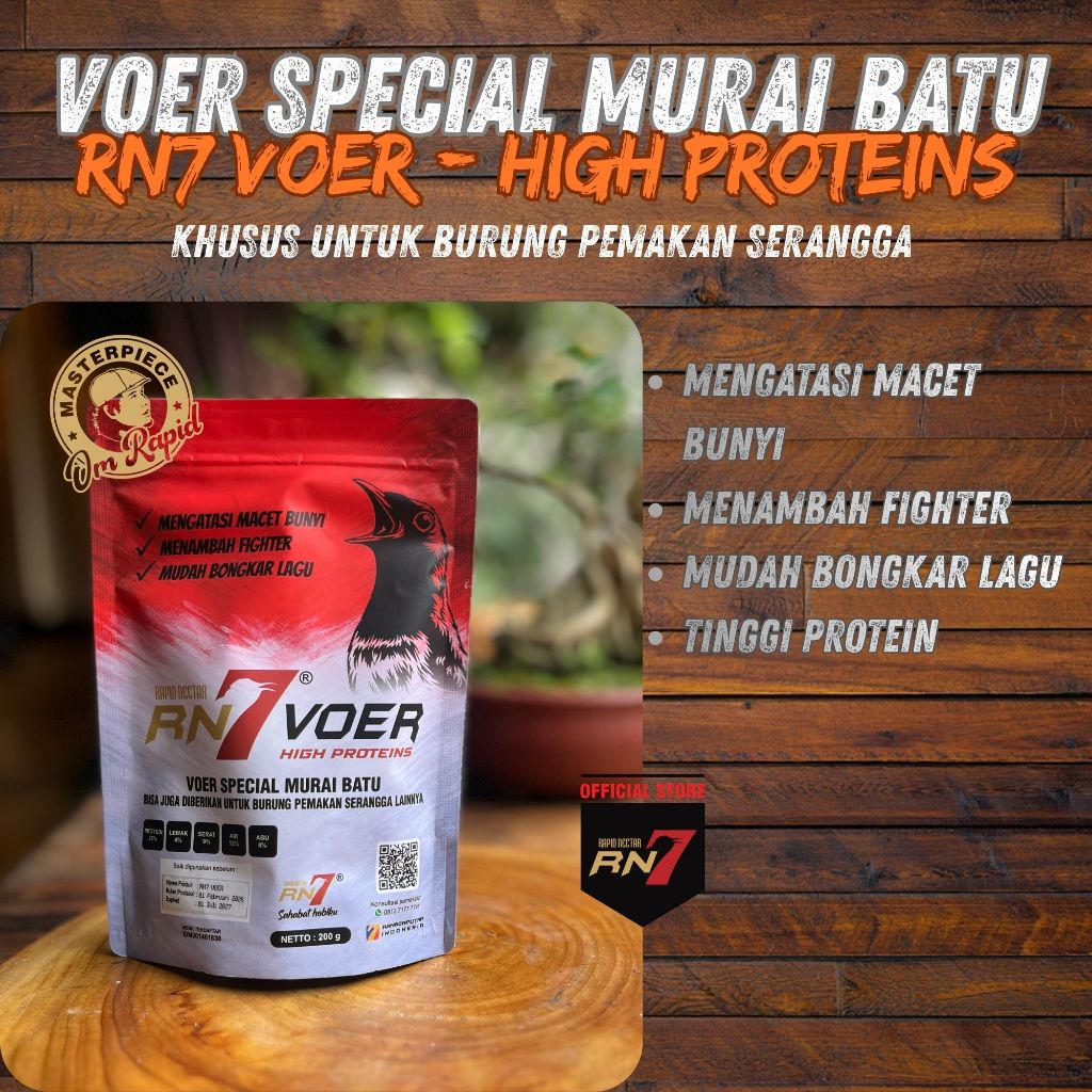 VOER RN7 SPECIAL MURAI BATU/ HIGH PROTEIN DENGAN KANDUNGAN NUTRISI TINGGI/ PUR KASAR UNTUK MURAI BAT