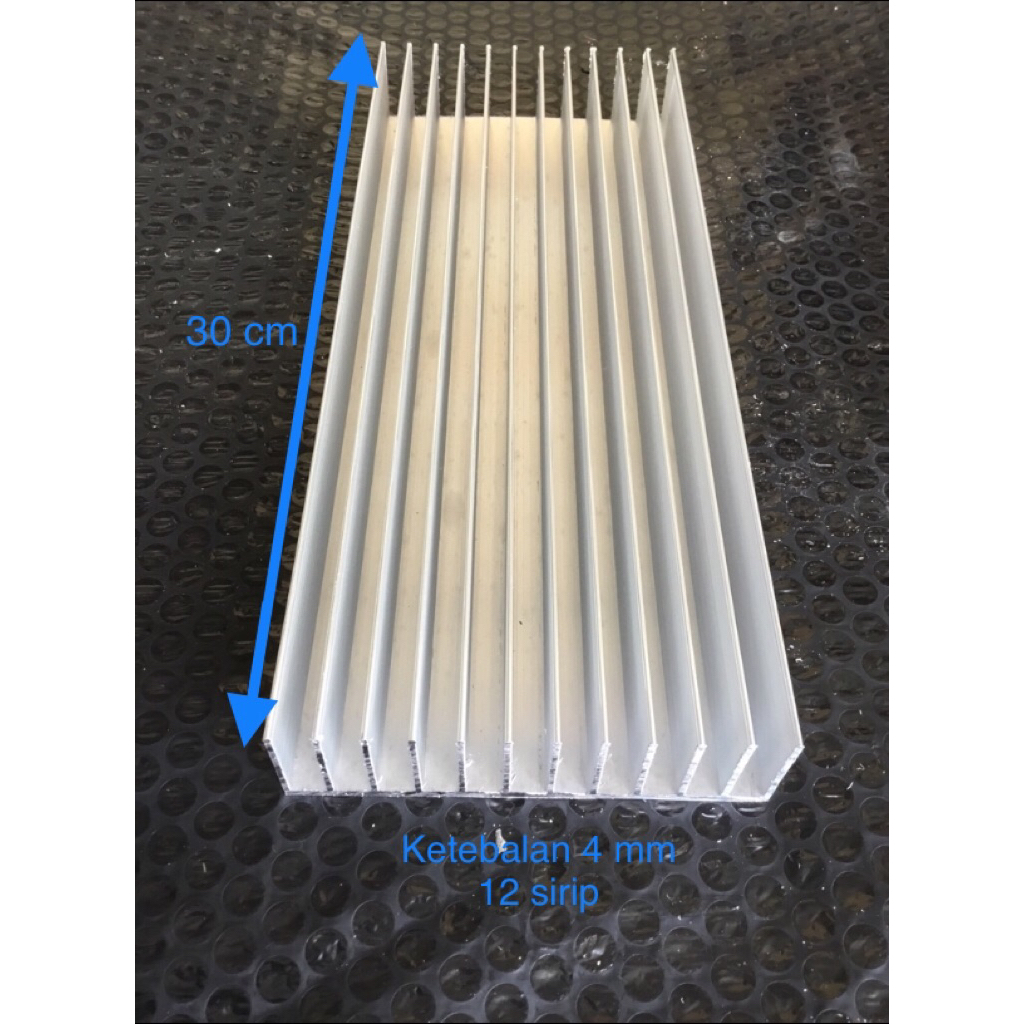 Heatsink 30cm 12 sirip tebal 4mm / pendingin 12s 30 cm