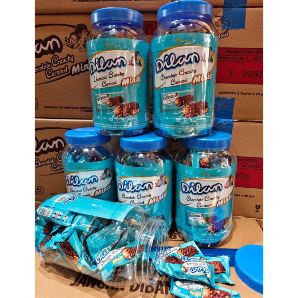 Dilan toples/ Dilan coklat crunchy caramel toples isi 25pcs murah