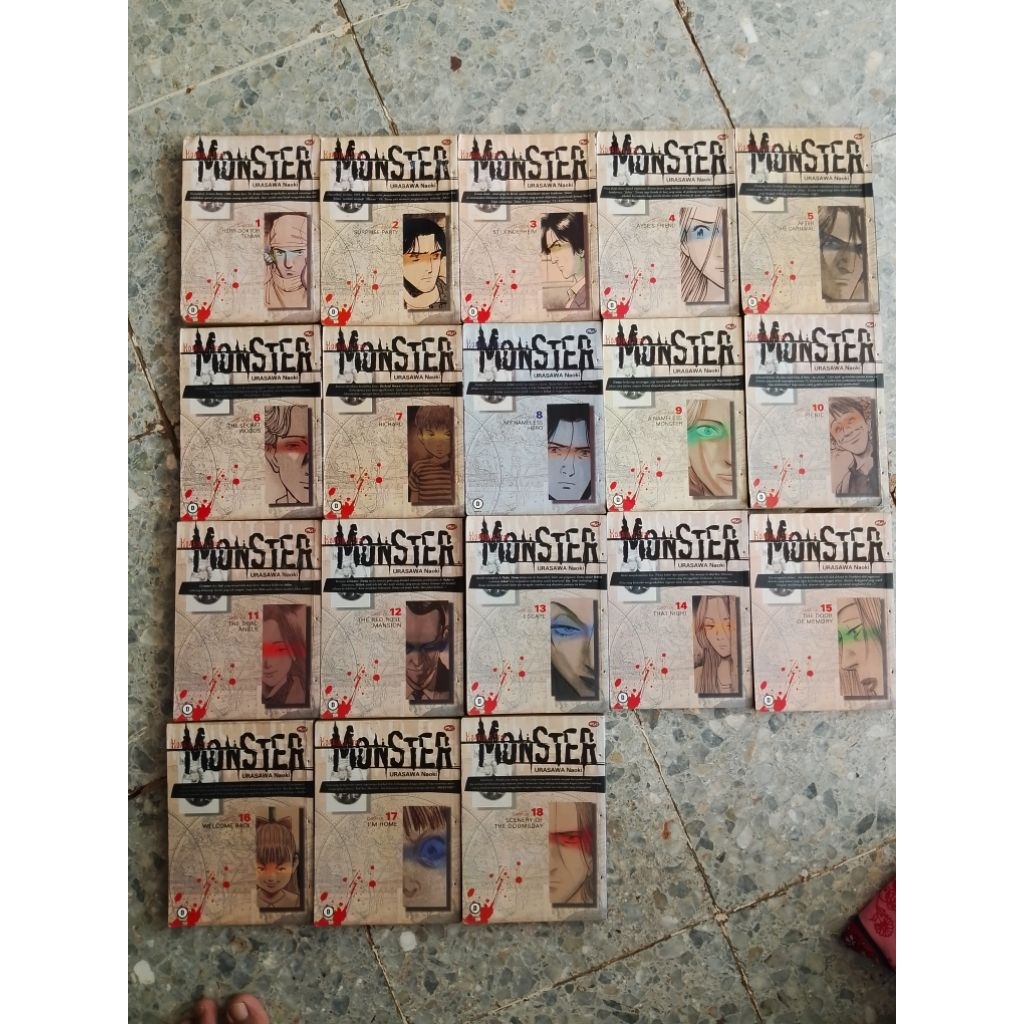 dijual komik/manga monster karya naoki urasawa. full set 1-18 Tamat.Tidak dijual terpisah. Harga 280