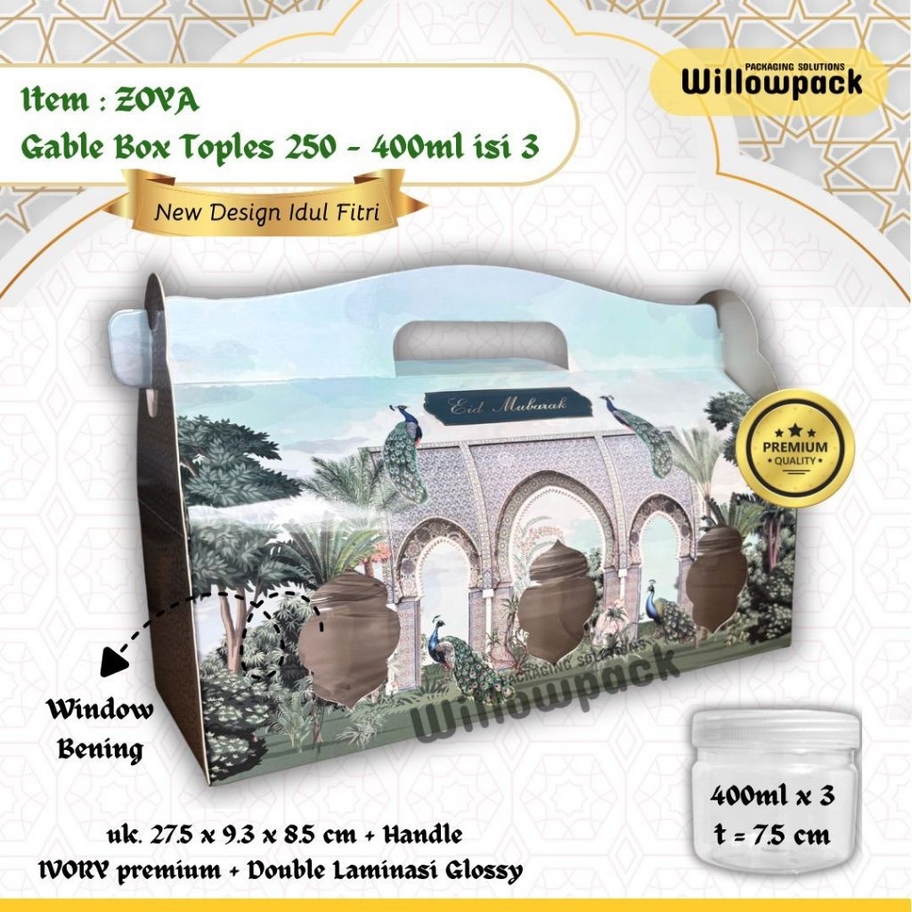 DUS IDUL FITRI TOPLES 600ml 400ml 250ml BOLU GULUNG [ZOYA-10 PCS] BOX HAMPERS KUE KERING LEBARAN BOM