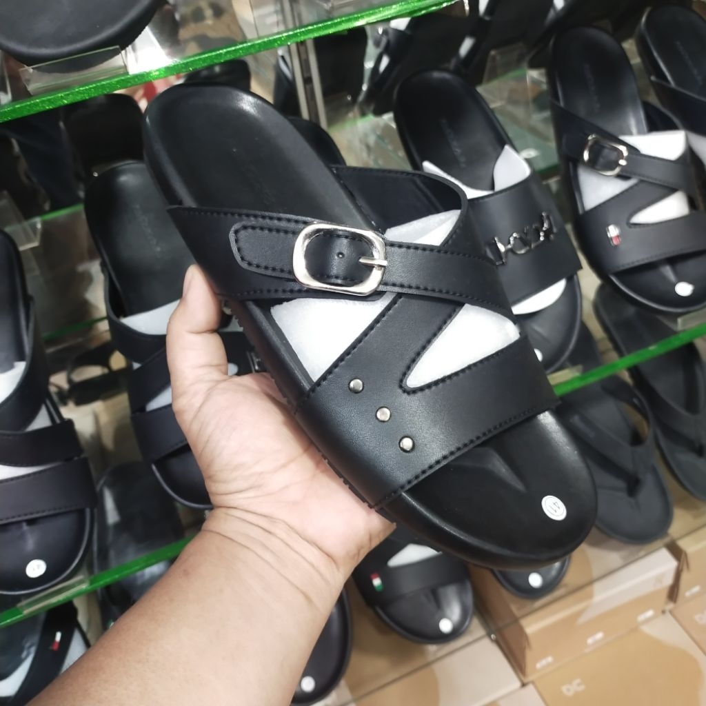Foto asli Sandal Lee import Armani Selop pp Pria Kulit Elegant Slip On Anti Licin